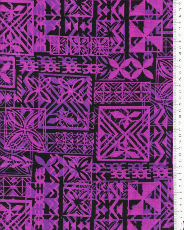 Polynesian fabric TANE Purple - Tissushop